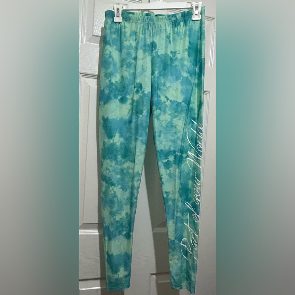 Disney Turquoise Part Of Your World Tie-Dye Leggings
